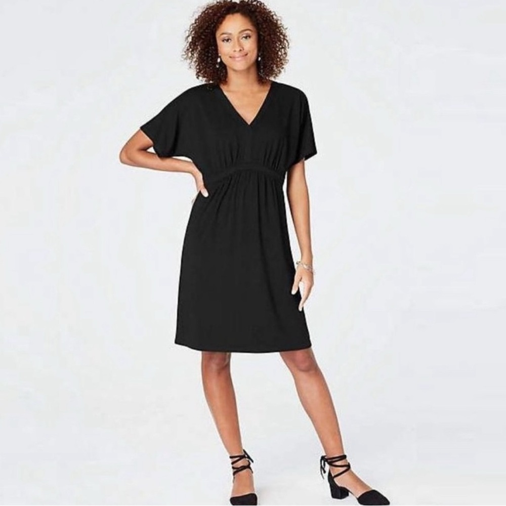 🥰J.Jill Wearever Collection Jersey Knit Black Dress. Size S